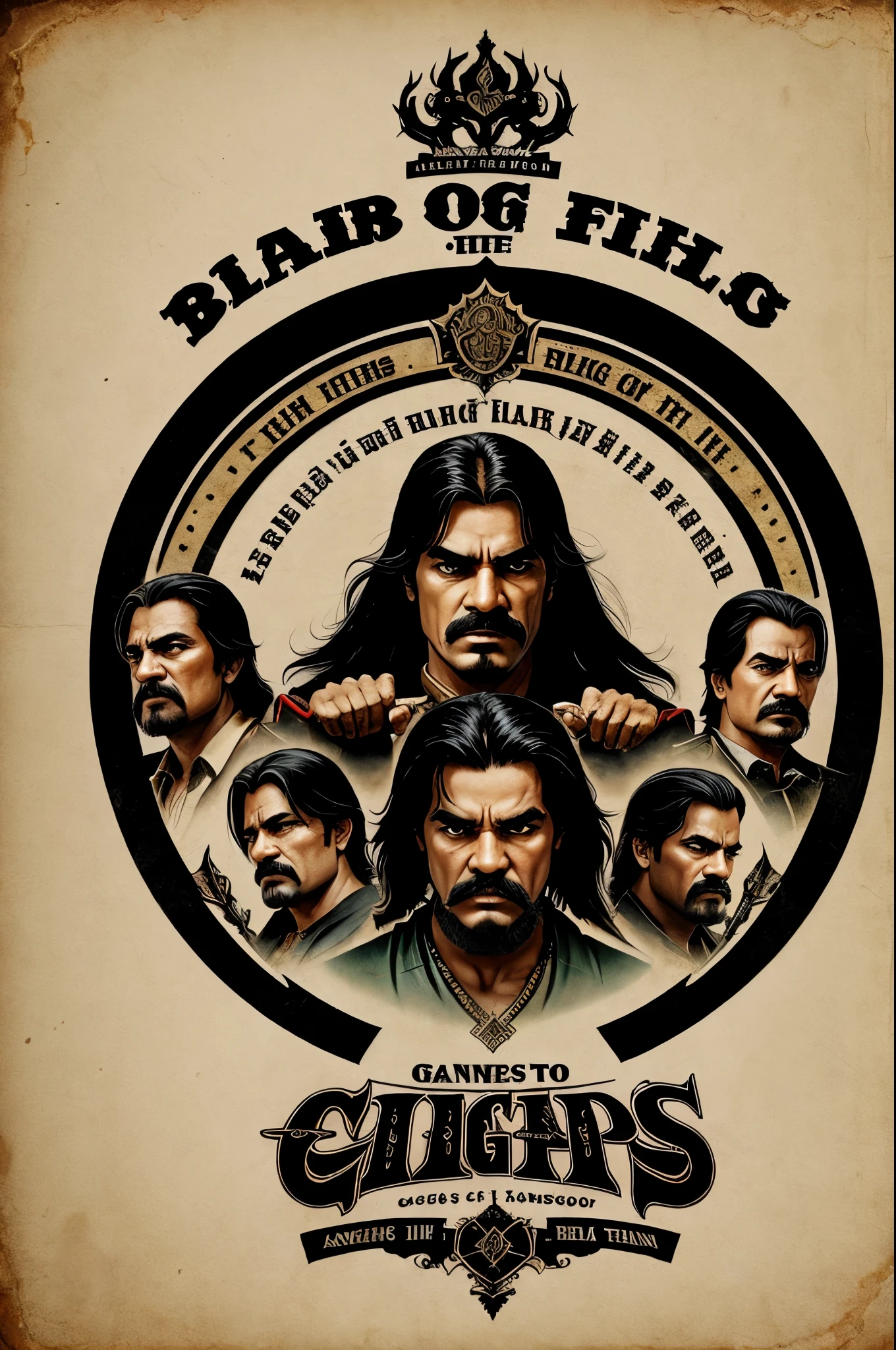 Create a logo for gangs of bihar mus include "gangs of bihar" text in it