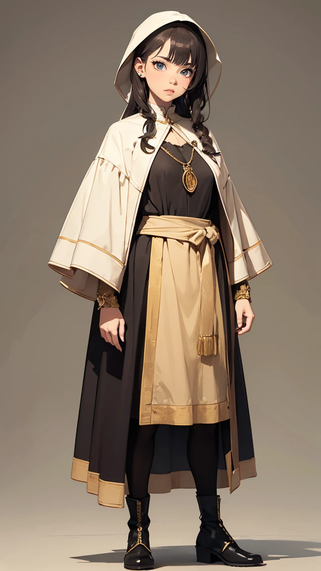 Character costume design in the Romanesque era Who is standing to show the whole body?