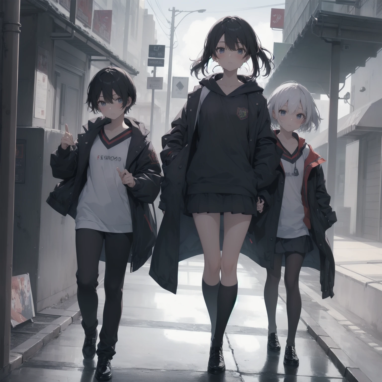 ultra-absurdres-Top quality by artist God, ultra-detailed, high resolution, anime moe artstyle, best anime 8k konachan wallpaper, pixiv contest winner, pool:2810, perfect anatomy,break, 1girl, (Please draw a girl walking sleepily to school alone. )break,(Solo,little female, -yeld:1.Full limbs, complete fingers,a junior hihort hair), short cut, flat chest, , small butt, small black eyes, beautiful detailed eyes, well-proportioned iris and pupils, expressive eyes, highres detailed hair, soft expression, salor school_uniform, sailor collar, serahuku, bow, pleated skirt,(Detailed Lighting), (Detailed background), in the School commute route. break,super detailed skin, Best cinematic lighting powered by famous artist, 8k,beauty illustration,photoshop_(medium),very aesthetic,break,((artist:yuuhagi_(amaretto-no-natsu) )), artist:clamp ,artist:carnelian ,artist:kantoku ,