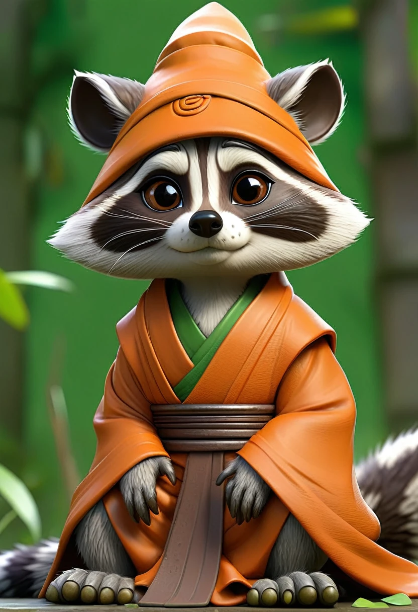 masterpiece, best quality, an robot anthropomorphic raccoon wearing a Buddhist monk robes, with half of face robot complete green background, drawn by pencil, digital art, art by Hiromu Arakawa, Osamu Tezuka, 8 k, beautiful drawing, highly detailed, concept art, sharp focus, ultra realistic illustration, anime++