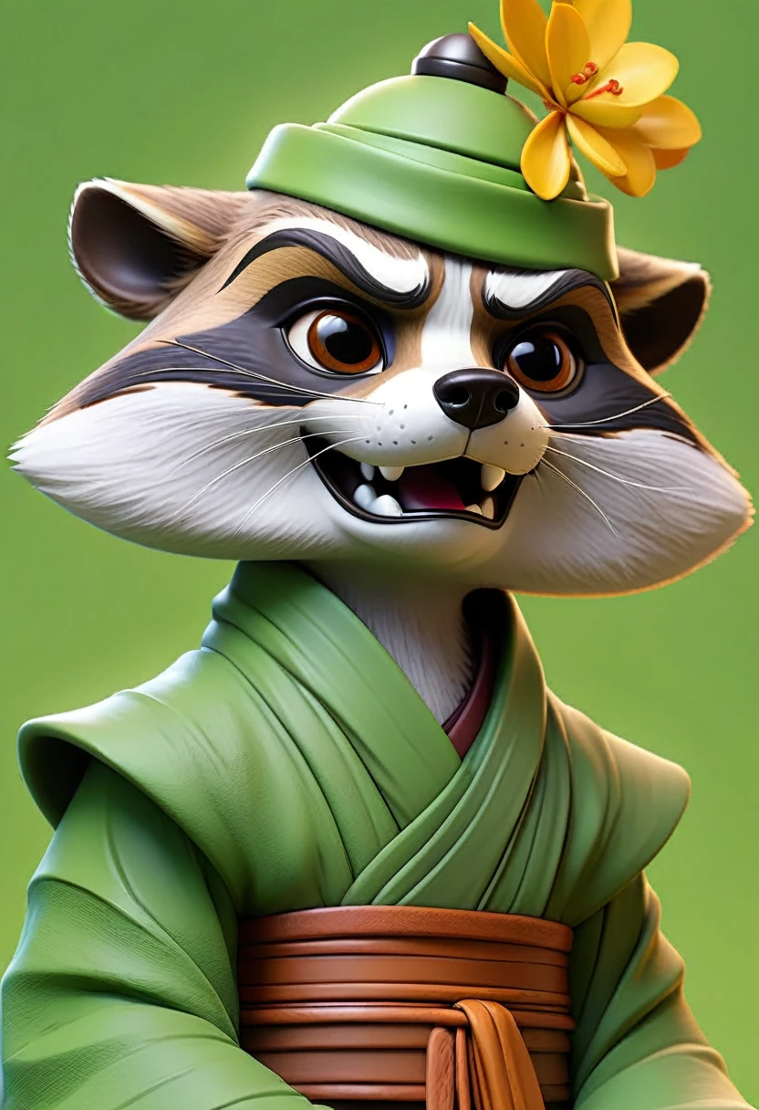 masterpiece, best quality, an robotic ai face anthropomorphic raccoon wearing a Buddhist monk robes, ai face, complete green background, drawn by pencil, digital art, art by Hiromu Arakawa, Osamu Tezuka, 8 k, beautiful drawing, highly detailed, concept art, sharp focus, ultra realistic illustration, anime++