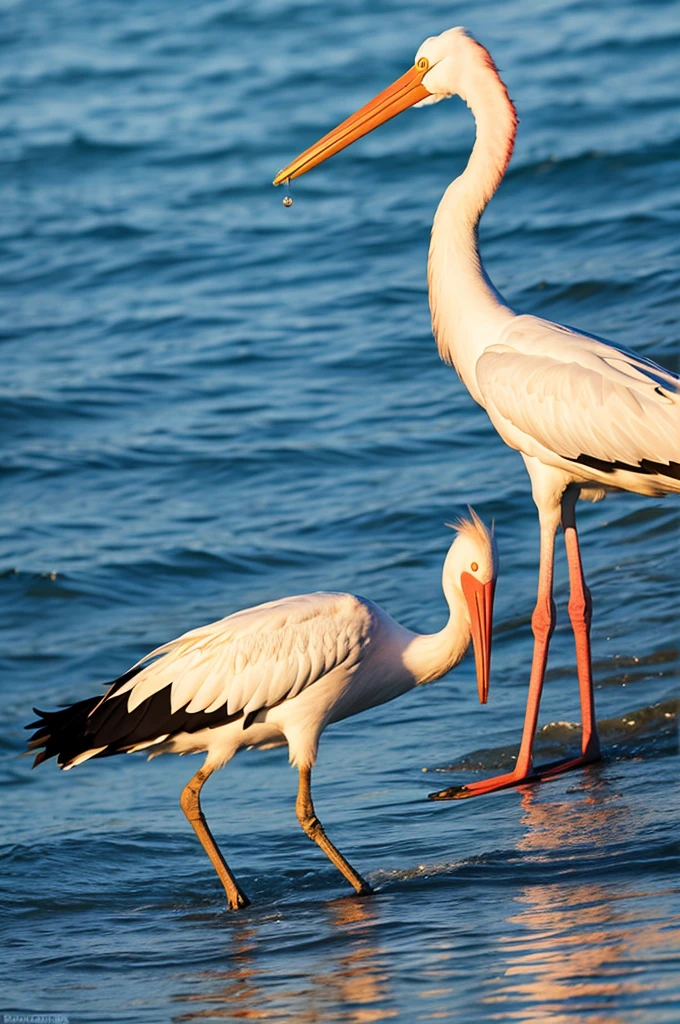 stork on the water