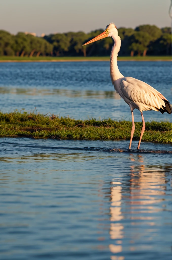 stork on the water