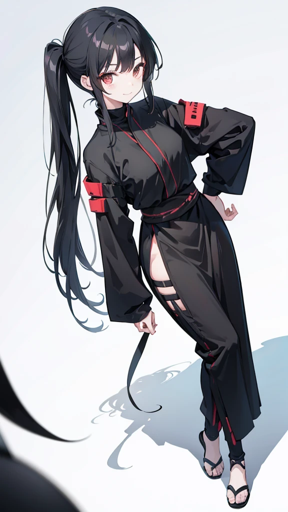 Female Ninja Long Black Hair Young sister Great style A gentle smile Standing facing forward