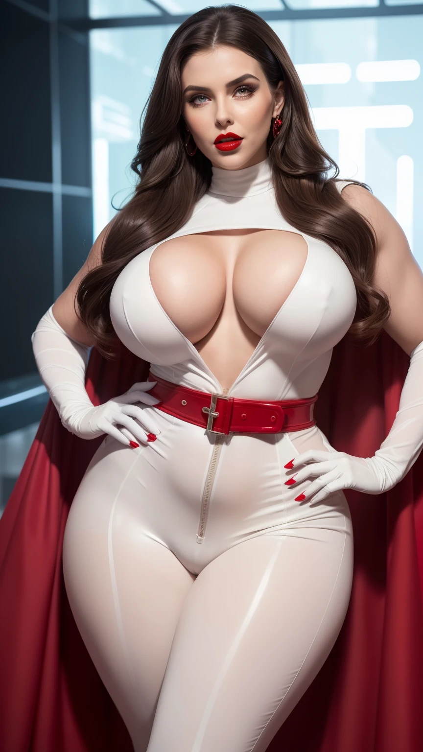 Lucy Pinder, BBW, 40 ANOS, (seios grandes: 1,2), retrato, (TRAJE Psylocke), sexy, sensual, hot, sorridente, Sagging Tits, decotes enormes. ((mesmo personagem, frente))