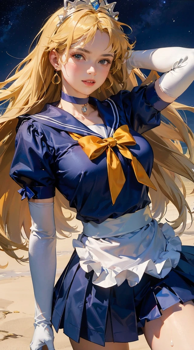 masterpiece, Highest quality, Portraiture, One Girl, (Alice in Wonderland:1.2), anime,Blue clothes, White apron, Blonde, blue eyes, Usagi, Trump, Tea cup, White lace thigh high socks, Miniskirt lift, Dynamic pose,Electro SwingThe main character is Usagi Tsukino, a clumsy and seemingly ordinary teenage girl who discovers that she is the reincarnation of Sailor Moon, the legendary warrior of love and justice. Usagi is joined by other Sailor Guardians, including Sailor Mercury, Sailor Mars, Sailor Jupiter, and Sailor Venus, each of whom possesses unique powers and abilities. Together, they fight evil forces, protect the world from various threats, and search for the Moon Princess. cybermisty, blonde hair, make up, green eyes, choker, jewellery, wearing a purple sweater, ripped jeans, pants, looking at viewer, serious, smiling,
standing, arms crossed, inside a pawn shop, counter, soft lighting, extreme detail, masterpiece, 　girl, sweat, medium breast, shy, detailed hand, looking at viewer, lips apart, dynamic shadows (highest quality, 8k, 32k, masterpiece, 超High resolution:1.2), (RAW Photos), (Realistic), (photoRealistic:1.2), (High resolution), Large file size, Very detailed, a7SIII., serafuku, masterpiece、3D、Realistic、Ultramicrograph、Detailed and best quality、Very detailed CG Unity 8k wallpaper、full:1.3、stand、From below、Intricate details、(1 female,housewife)、24-years-old、Dynamic English、((HD Real, Same 1 level)), とてもRealistic, masterpiece, highest quality, High resolution, Same 1, space, Stunning beauty, Upper body photo shoot, 1 girl, chest, gloves, lips, alone, Sailor Venus, Bright Blue Eyes,  uniform, Show more1, tiara, Sailor Senshi uniform, (RAW Photos, highest quality), masterpiece, 浮かぶblondeの長い髪, Red ribbon on the back of the head, orangeセーラーカラー, bow, choker, 白いgloves, orange choker, elbow gloves, jewelry, Earrings, orange skirt, only, whole body, blonde, (Perfect hands): 3.8, Octane Rendering, Goddess of Love, (close: 1.2) beautiful, fine grain, close, Small e