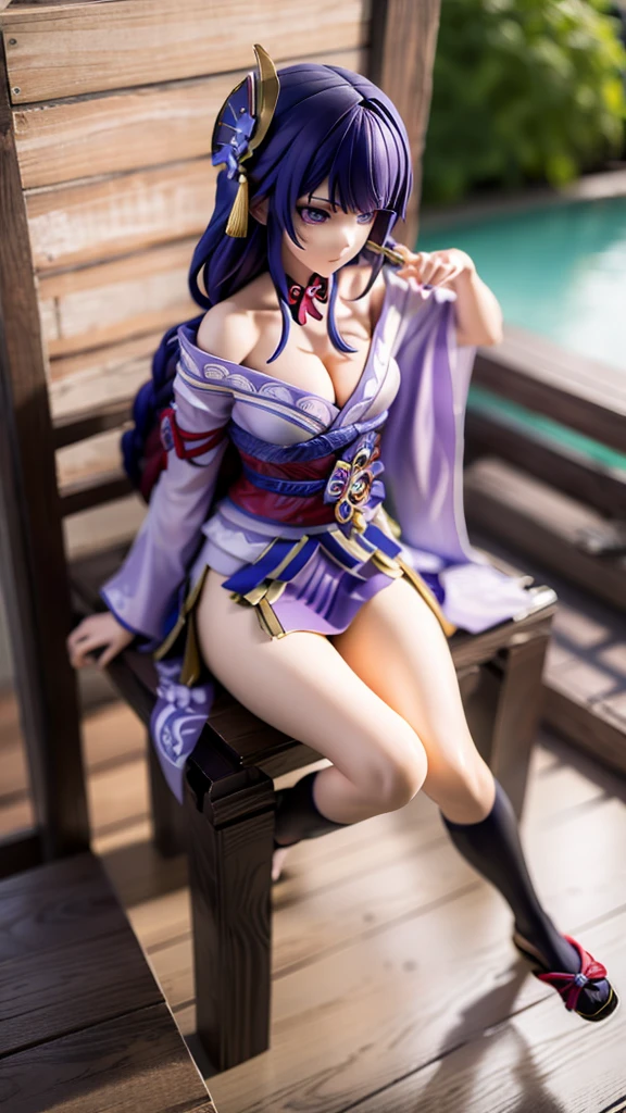 UHD, ccurate, masterpiece, anatomically correct, textured skin, super detail, best quality, 16k, 1080P,SOLO,(1 Female,perfect body,big oppai),(purple long hair with long single braid),(wearing A loose maid-dress:1.7),(sweating skin:1.7),(Wearing black Silk Stockings:1.7),(Open pose:1.7),(Full blush:1.7),(In Japanes kitchen:1.9)(Genshin Impact/Raiden Shogun),[detail face]
