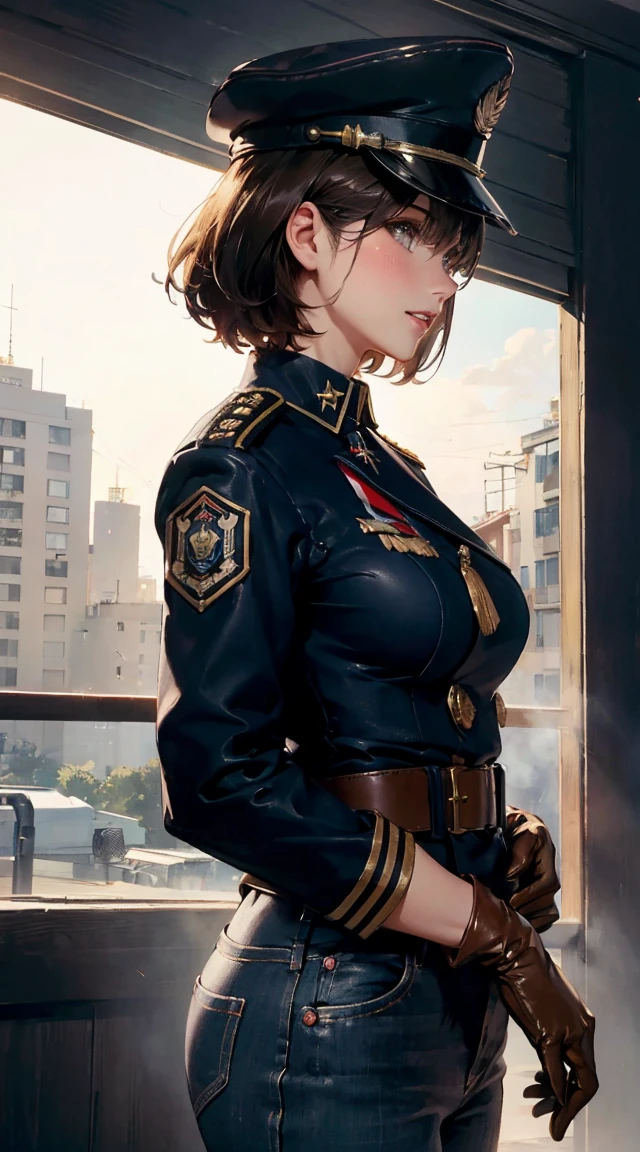 chica con cabello en capas largo y cafe y ojos pardos con camisa azul de sonic (extremely detailed CG unity 8k wallpaper), (masterpiece), (best quality), (ultra-detailed), (best illustration), (best shadow), (absurdres),
BREAK
girl, sweat, steam, medium breast, nsfw, shy, looking at viewer,
(UHD, retina, masterpiece, accurate, anatomically_correct, textured_skin, super_detail, high_details, high_quality, best_quality, high_res, 1080P, HD, 4K, 8k, 16k), (beautiful_detailed_eyes, beautiful_detailed_lips, extremely_detailed_eyes_and_face), soft_lighting, physically-based_rendering, vivid_colors, (large_breasts:1.5), (shiny_hair, shiny_skin, tanned_skin, blush), (bangs:1.5), eye_reflection, (bokeh, cockpit, science_fiction), semi-profile_view, smile_and_laugh, (military_cap, military_uniform, rank_insignia, gloves:1.5), salute,a white girl with curly pixie undercut brown hair hazel eyes and small thighs mature face cute feet K1873W with a blue jacket, white blouse, jeans posing for a picture , large cathedral masterpiece, best quality, detailed face , 1girl, realistic, solo, a mature k1873w, short_hair, black_hair