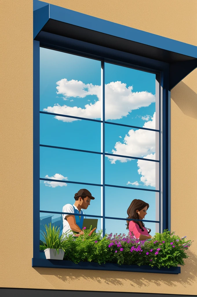 Illustration for a company, which sells plastic windows