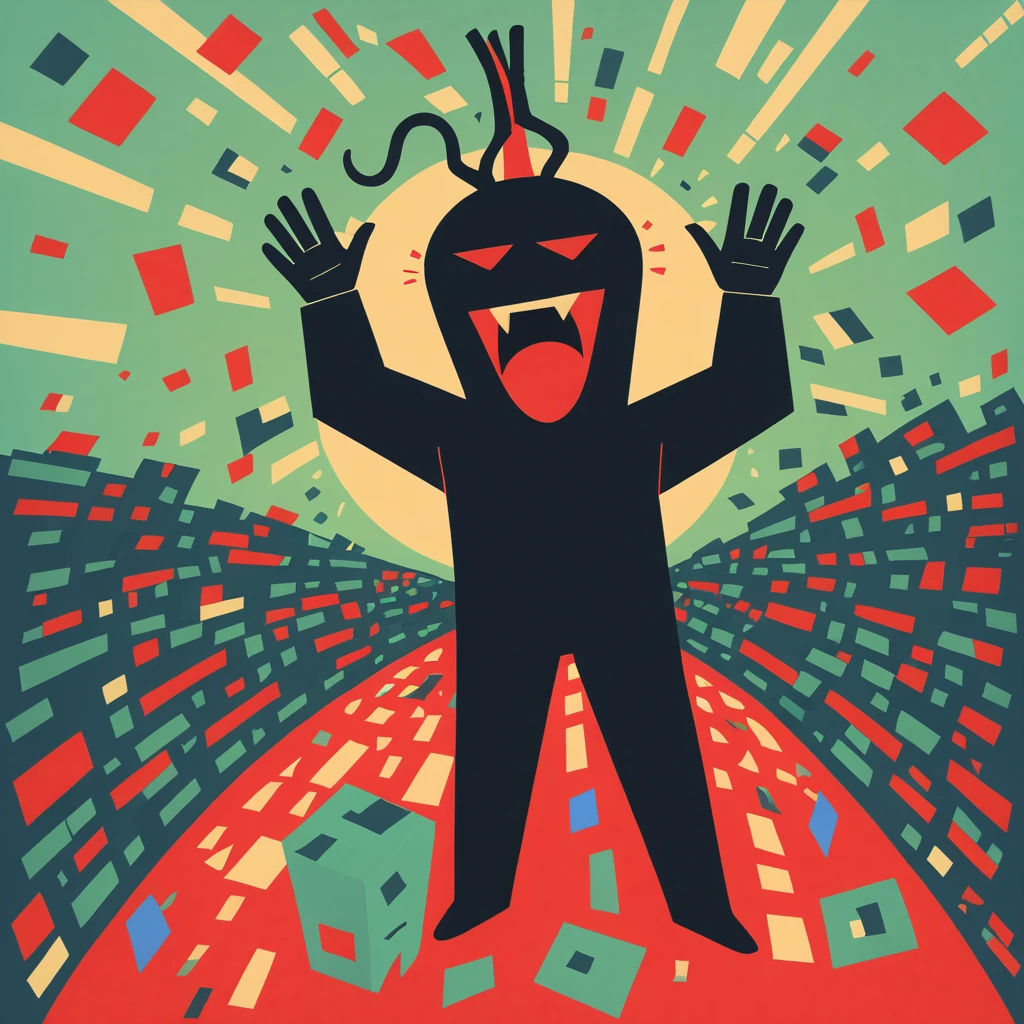 mandrake screaming in Malevich art style