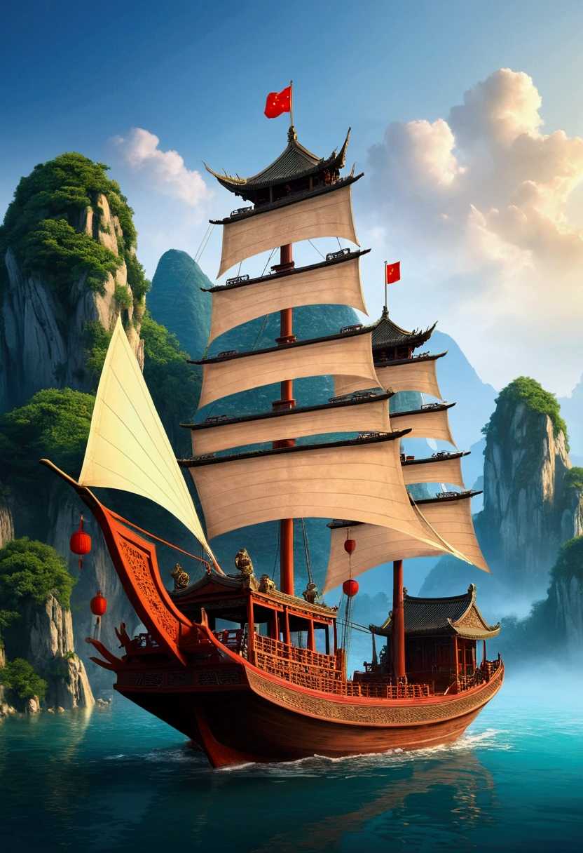 Chinese Ancient Times,A small sailing ship