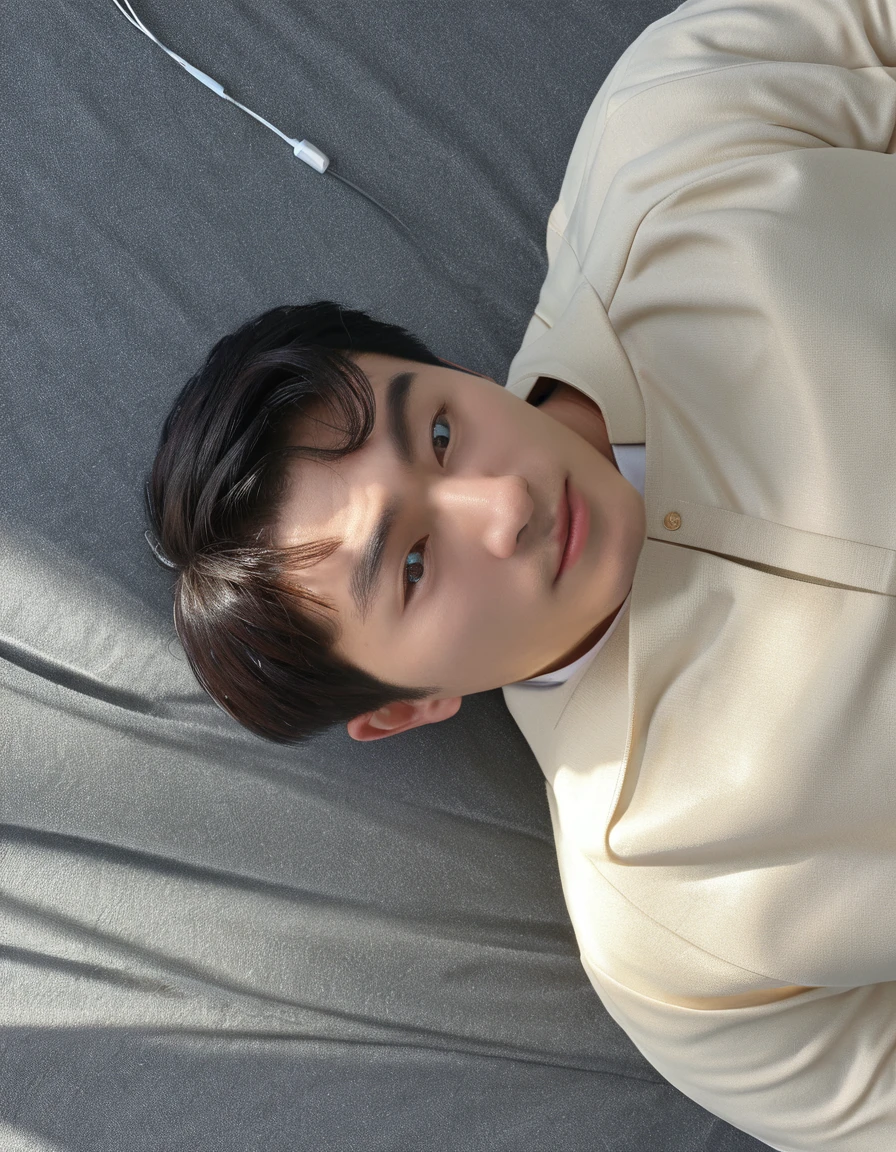 Best Quality, 8k, Masterpiece, (Portrait: 1.3), (photo realistic:1.4), (hyper realistic:1.4), Sharp Focus, looking at viewer, (smoother lighting:1.1), (increase cinematic lighting quality:0.9), realistic lighting, backlighting, light on face, ray trace, (brightening light:1.2), (Increase quality:1.4), sharp detail, (best quality real texture skin:1.4), finely detailed eyes, black_eyes, finely detailed face, 25 year old Korean man