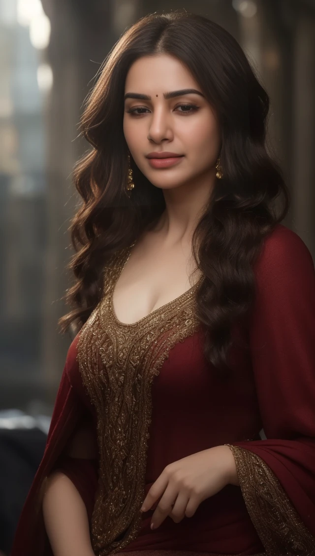 Day scene, close up photo of a sexy indian, sexy navel, deep cleavage, french braid hair, necklace, erotic face, 34 yo, look at viewer and seductive smile, (cinematic:1.3), intricate details, (ArtStation:1.2),Indian busty gorgeously prettiest lady(face lookinlike Indian actress(beautiful face, beautiful nose, beautiful eyes , beautiful lips ),((realistic Samantha facial harmony facial features lips eyes looks )), ((wearing white tight traditional saree sliver necklace waist belt bangles,red bindi on forehead )),(((huge gigantic breast)),((lying on bed)), hands behind head, showing her armpits,,((open mouth Full closed eyes groaning expression))(((pale white skin tone white skin tone snow white skin tone white skin tone snow white skin tone))),((open mouth Full closed eyes in pleasure groaning expression))