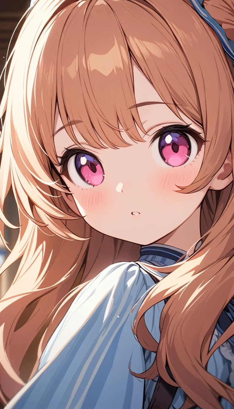 masterpiece, best quality, Extremely detailed CG unity 8k wallpaper, (Close-up of the upper body and head of a beautiful little girl), Wendy, #1: Elegant Straight Long Blonde Hair, (Mckenna Grace), ((flat chest,thigh)), ((Pink-cyan)) Golden ((Shiny ballet skirt,Long rabbit ear headdress, Gloves, bow tie, Absolutely great opportunity)), ((Selfie,From below)), (blush), Oily skin, (Charming smile), (wonderland), Pretty Face, Key Art, The award-winning, Intricate detail realism hdr, go through (Nguyen Gia Hoa Artgerm and Range Murata), Photorealism, Surreal, Dramatic lighting, Strong shadows, beautiful scenery, Depth of Field