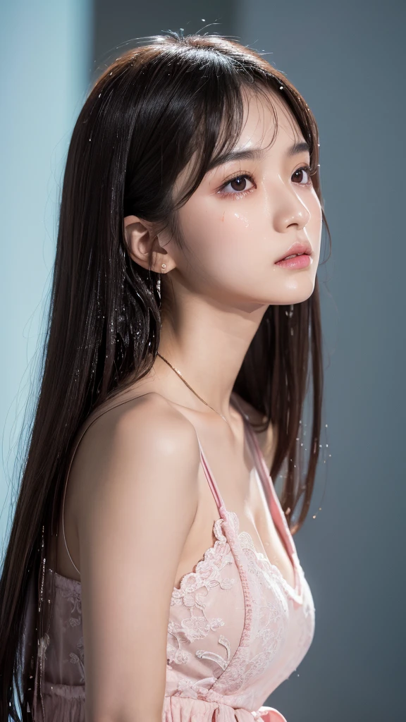 Highest quality、Masterpiece、High resolution、realistic lighting、photo、photorealistic、realistic eyes、realistic semen、 1 japanese girl、jpn-girl、bangs、short hair、large breasts,、(bukkake:1.2、Wet body:1.2、A shy smile:1.2)、One Woman、Cleavage、((((cum in hair:1.4、cum facial:1.4))))、teenage、sweater vest