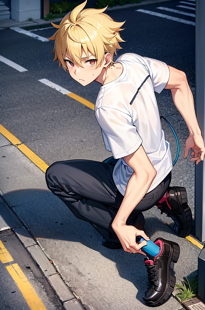 The culprit is God,cool,,,He was a refreshing, athletic, innocent boy.,,,boy,,,boys,,,Spiked Hair,charm,Slim figure,22 years old,,Japanese college student style,,He was wearing casual clothes.,,,The male protagonist,,Absurd,why!?,,Frightened expression,,,,,It was a daily life of romance with my fiance,,(Suddenly my crotch was completely castrated in the street:1.3),(I&#39;ve failed miserably at masculinizing myself into a man with a masculine body type.),,The penis is falling,,Super manly is slowly declining,,Daytime,Smooth,Skin texture,Functional beauty,youth,Vibrancy,,shine,,Action,Breeze,Piece of bone,Natural light,face,hand,eye,blush,tears,,,Saliva,,,Urinary incontinence,Urinary stains,,Accuracy,,Ultra correct,Biological,Excellent detailed anatomy,4K,8k,Highest quality,Male Focus,,Depth of written boundary,Character Portrait,
