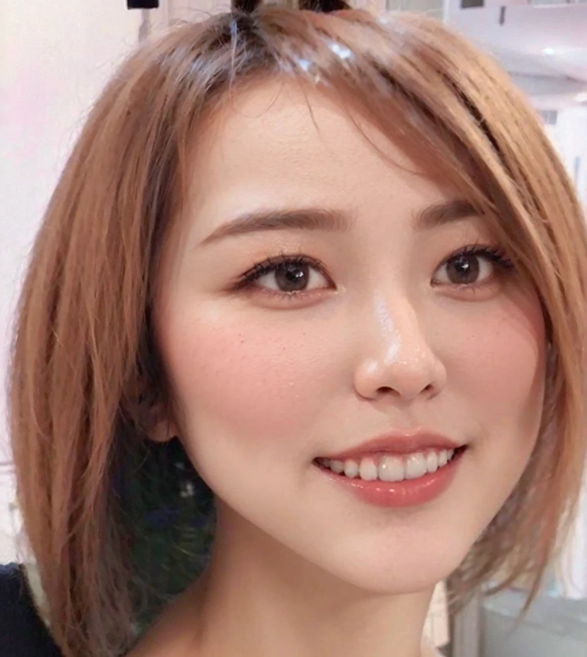 (​masterpiece:1.3), (8K, Photorealsitic, Raw photography, Indian girl, Top image quality: 1.4), Indian high school girls、(Random hairstyles:1.2)、cleavage of the ??????:1.2、Super Detail Face、Eye of Detail、double eyelid、Bring your ????? together、sharp focus:1.2、prety woman:1.4、light brown hair、top-quality、​masterpiece、超A high resolution、(Photorealsitic:1.4)、Highly detailed and professional lighting smile、Loose and light knitwear、Shoulder out、slender、serious facial expression、short-haired、Fatal position