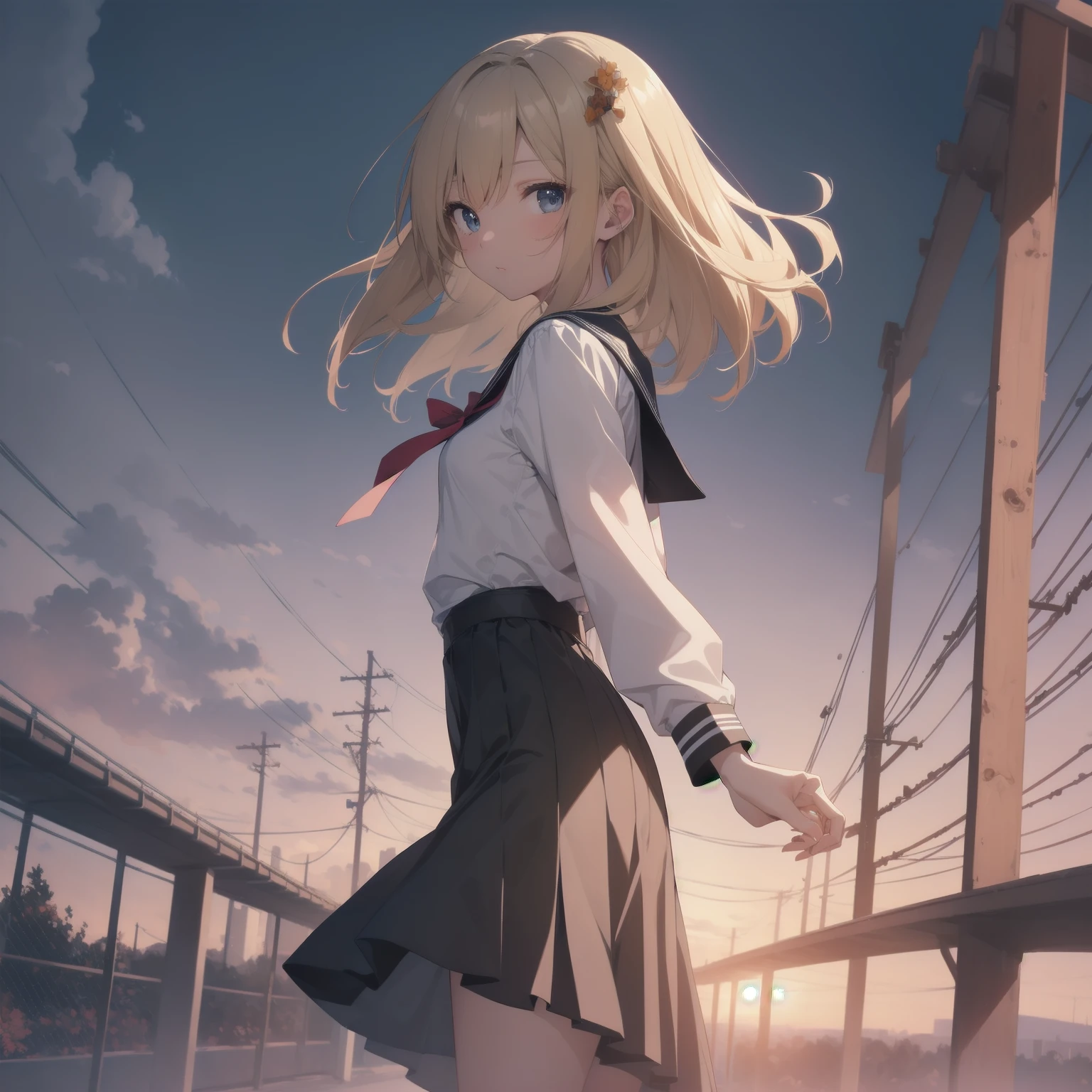 ultra-absurdres-Top quality by artist God, ultra-detailed, high resolution, anime moe artstyle, best anime 8k konachan wallpaper, pixiv contest winner, pool:2810, perfect anatomy,break, 1girl, (Please draw a girl walking sleepily to school alone. )break,(Solo,little female, 13-year-old:1.3),Full limbs, complete fingers,a junior high school student, (very short hair), short cut, flat chest, , small butt, small black eyes, beautiful detailed eyes, well-proportioned iris and pupils, expressive eyes, highres detailed hair, soft expression, salor school_uniform, sailor collar, serahuku, bow, pleated skirt,(Detailed Lighting), (Detailed background), in the School commute route. break,super detailed skin, Best cinematic lighting powered by famous artist, 8k,beauty illustration,photoshop_(medium),very aesthetic,break,((artist:yuuhagi_(amaretto-no-natsu) )), artist:clamp ,artist:carnelian ,artist:kantoku ,