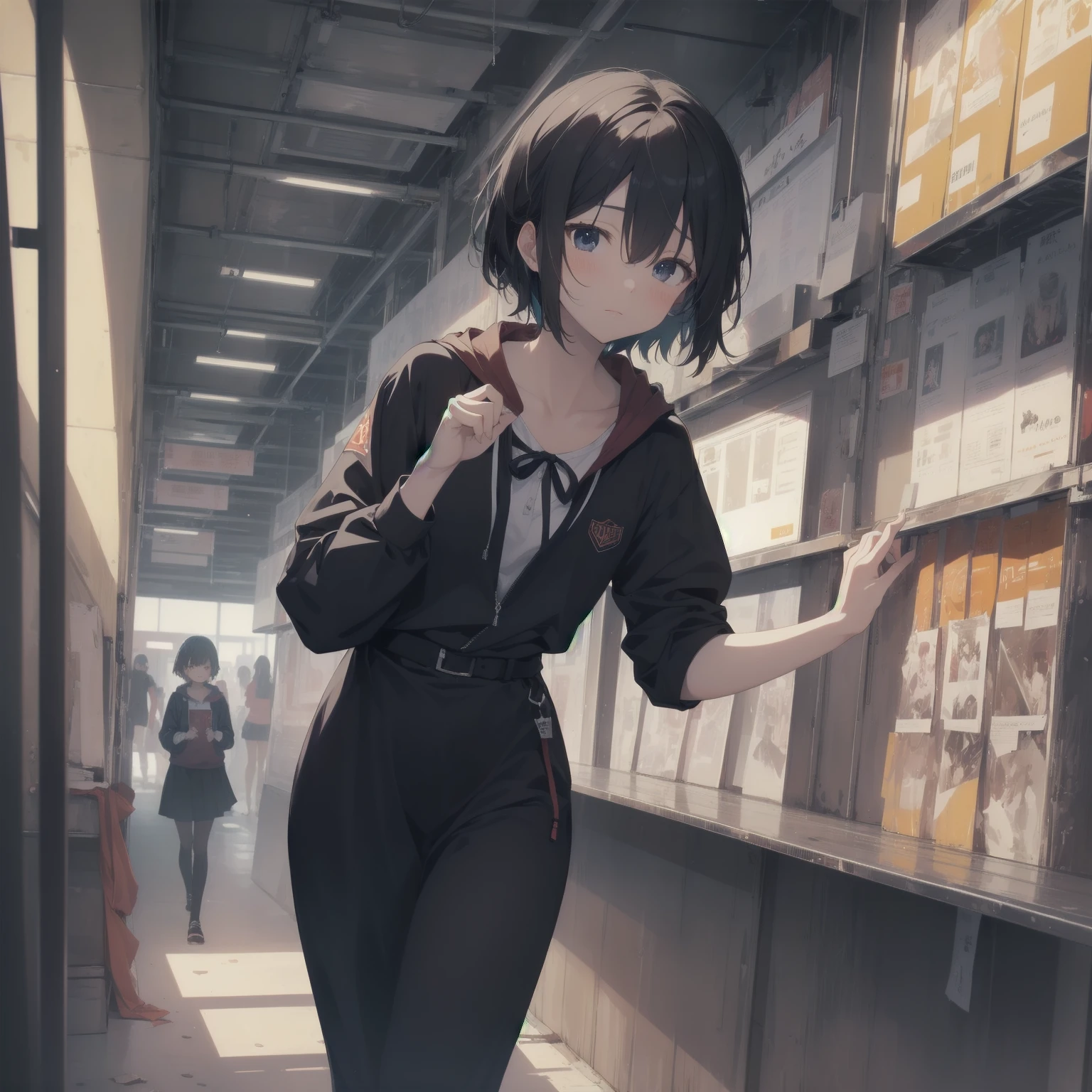 ultra-absurdres-Top quality by artist God, ultra-detailed, high resolution, anime moe artstyle, best anime 8k konachan wallpaper, pixiv contest winner, pool:2810, perfect ???????,break, 1girl, (Please draw a girl walking sleepily to school alone. )break,(Solo,little female, 13-year-old:1.3),Full limbs, complete fingers,a junior high school student, (very short hair), short cut, flat chest, , small butt, small black eyes, beautiful detailed eyes, well-proportioned iris and pupils, expressive eyes, highres detailed hair, soft expression, salor school_uniform, sailor collar, serahuku, bow, pleated skirt,(Detailed Lighting), (Detailed background), in the School commute route. break,super detailed skin, Best cinematic lighting powered by famous artist, 8k,beauty illustration,photoshop_(medium),very aesthetic,break,((artist:yuuhagi_(amaretto-no-natsu) )), artist:clamp ,artist:carnelian ,artist:kantoku ,
