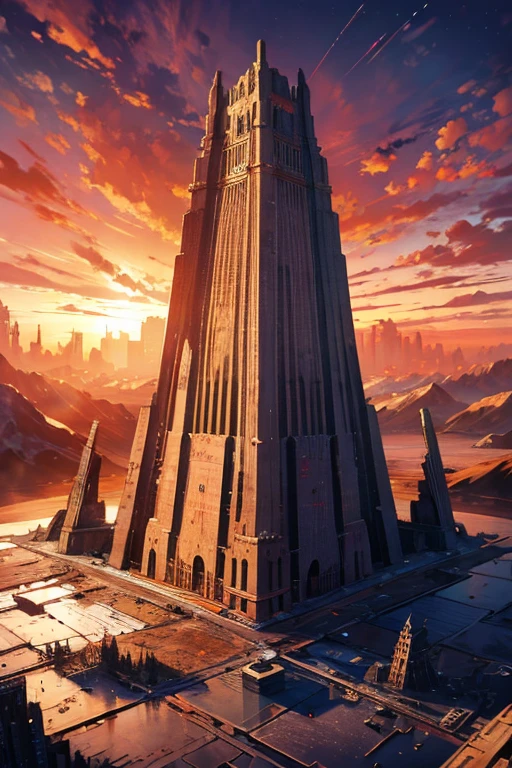 Highest quality、masterpiece、Desolate Earth、wreckage、Red Sky、Surrealism
