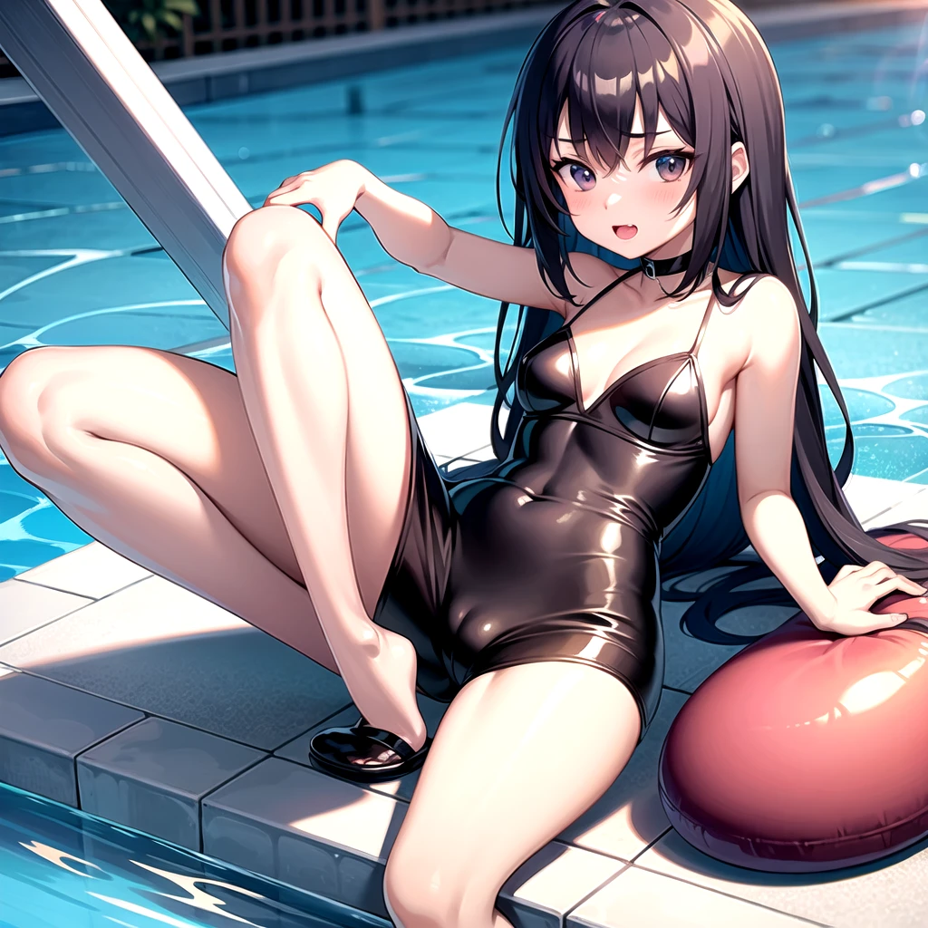 anime cute girl pool
