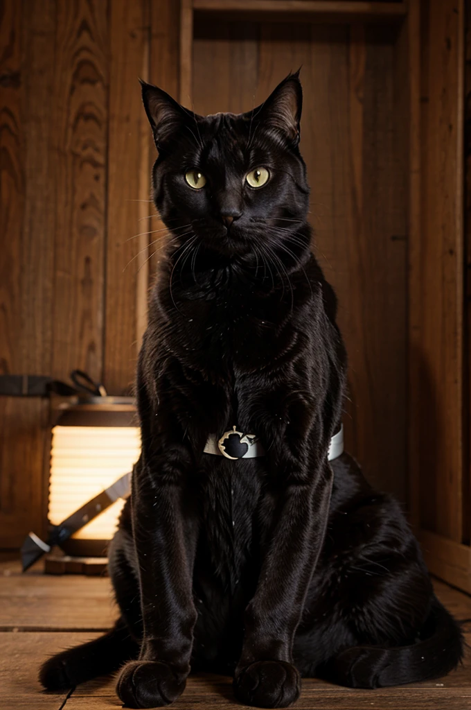 A cat Shinobi with kunai