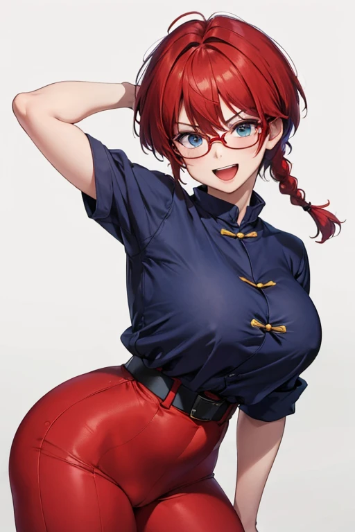 inside school, (((masterpiece quality, highres))), smiling, slim waist, wide hips, (((school uniform))),lois lane,short hair,dark skin,dark hair,big breasts,big butt,perfect waist,　(8k, RAW photo, best quality, masterpiece:1.2), RanmaChan, RanmaRedShirt, red panty, turn back, show her butt ((masterpiece:1.4)), high quality, very_high_resolution, large_filesize, full color, heavy outline, clear outline, colorful, (beautiful detailed eyes), ((beautiful face:1.0)), ((boyish face:1.4)), 1 girl, (femaleranma), (red hair), short hair, (braided ponytail), ((bangs)), bumpy bangs, blue-gray eyes, big breasts, curvy, femaleranma, braided ponytail, (red chinese clothes), sleeveless, tangzhuang, black pants, cameltoe, standing, upper body, ((from front:1.4)), ((portrait:1.8)), ((face focus:1.4)), (angry),　masterpiece, realistic, 8k, (1woman:1.3), european, hazelnut green eyes, white shirt, (blonde hair:1.1) , short-cut,(buzz-cut:1.1),1girl in,((:D))、Hot、Office room、eye glasses、bigass bighip、FUCK　FUCKOFF　SEXY (8k, Foto RAW, La mejor calidad, Obra maestra:1.2), Ranma Chan, Ranma Red Shirt, red hair, braided belt, blue pants, martial art 　　RanmaChan, cabello rojo, Cabello con trenza, ojos azules, ojos detallados, cuerpo completo, pose open door masterpiece, ultra quality, Beautiful detailed, extremely detailed,16K, exquisite, absurdity, highres, Beautiful background, Beautiful eye, Beautiful skin, anime style, 1girl, solo, looking at viewer, upper body focus, :1.5))), huge breasts, big ass, red_hair, single braids BREAK Ranma red_shirt, ranma black_pants, Black_kung fu_shoes BREAK cameltoe, cheeky smile, wide open mouth, double teeth,
