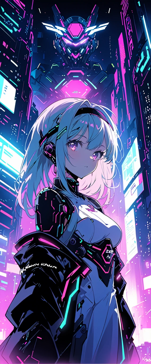 Anime girl in a dress and headband standing in front of a building, digital Cyberpunk anime art, Digital Cyberpunk - Anime Art, anime cyberpunk art, Cyberpunk Anime Girl, Cyberpunk Anime Girl mech, Anime Style 4k, Best anime 4K Kona-chan wallpapers, Cyber , Cyberpunk anime art, Portrait Anime Astronaut Girl, anime girl of the future, Dreamy Cyberpunk Girl