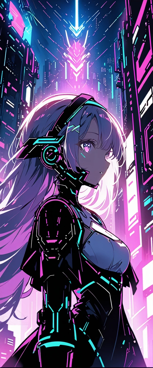 Anime girl in a dress and headband standing in front of a building, digital Cyberpunk anime art, Digital Cyberpunk - Anime Art, anime cyberpunk art, Cyberpunk Anime Girl, Cyberpunk Anime Girl mech, Anime Style 4k, Best anime 4K Kona-chan wallpapers, Cyber , Cyberpunk anime art, Portrait Anime Astronaut Girl, anime girl of the future, Dreamy Cyberpunk Girl
