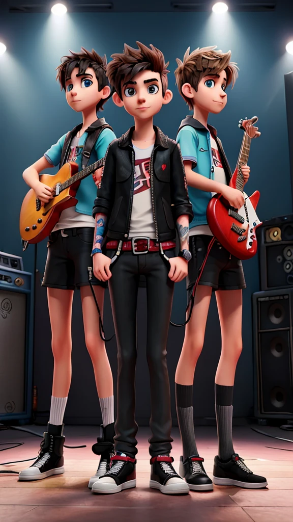 A young punk rock band, with battery, guitar, bass and vocals
