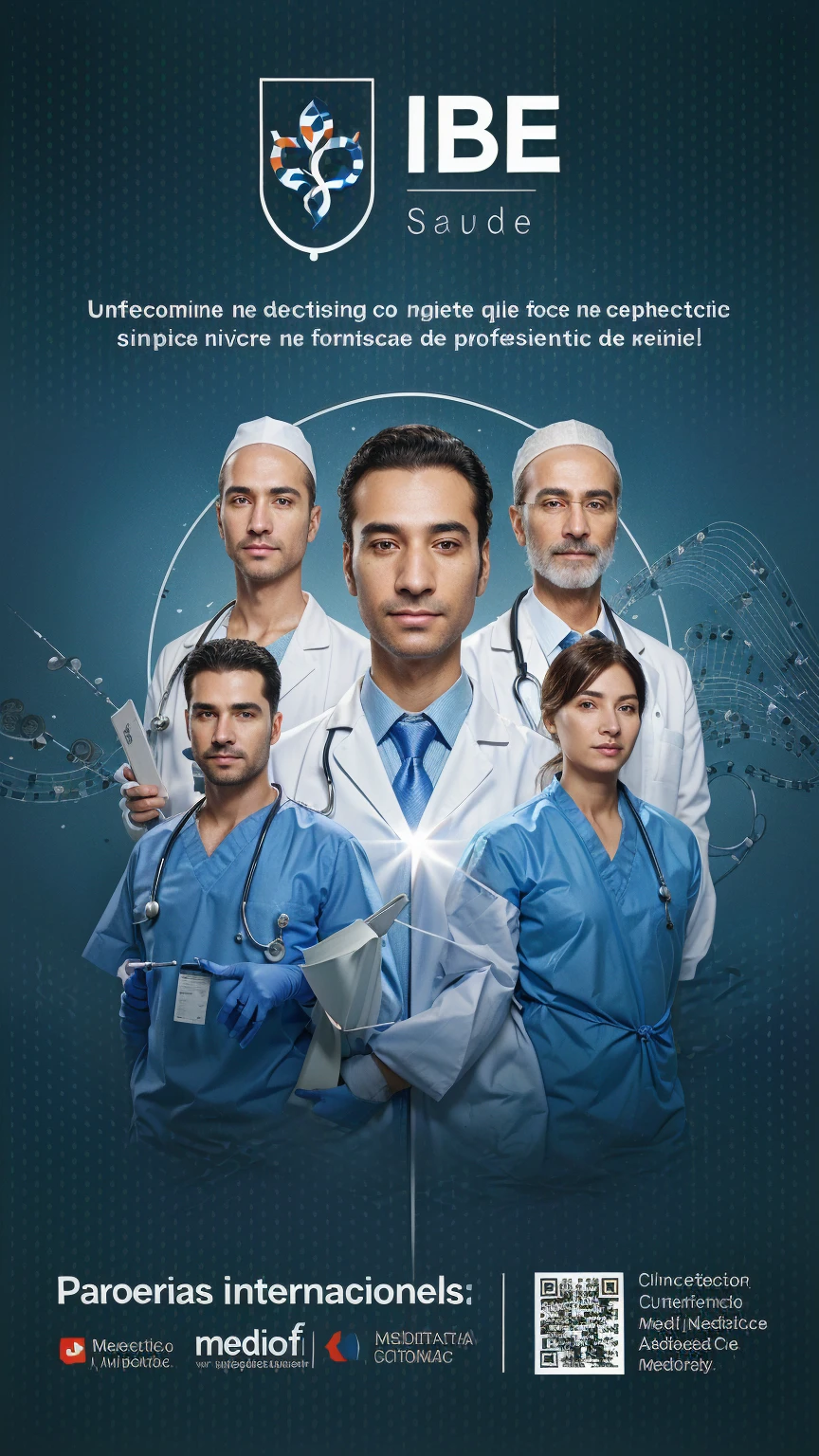 arafed image of a group of doctors and a doctor, clinical, doctor, (doctor), Exposed, No fundo, formação proffesional, proffesional, health care, Medical History, pro-life, medical photography, medical doctor, trabalho proffesional, Description, posters, male doctor, imagem proffesional, scientific, Surgical Instruments, masked doctors