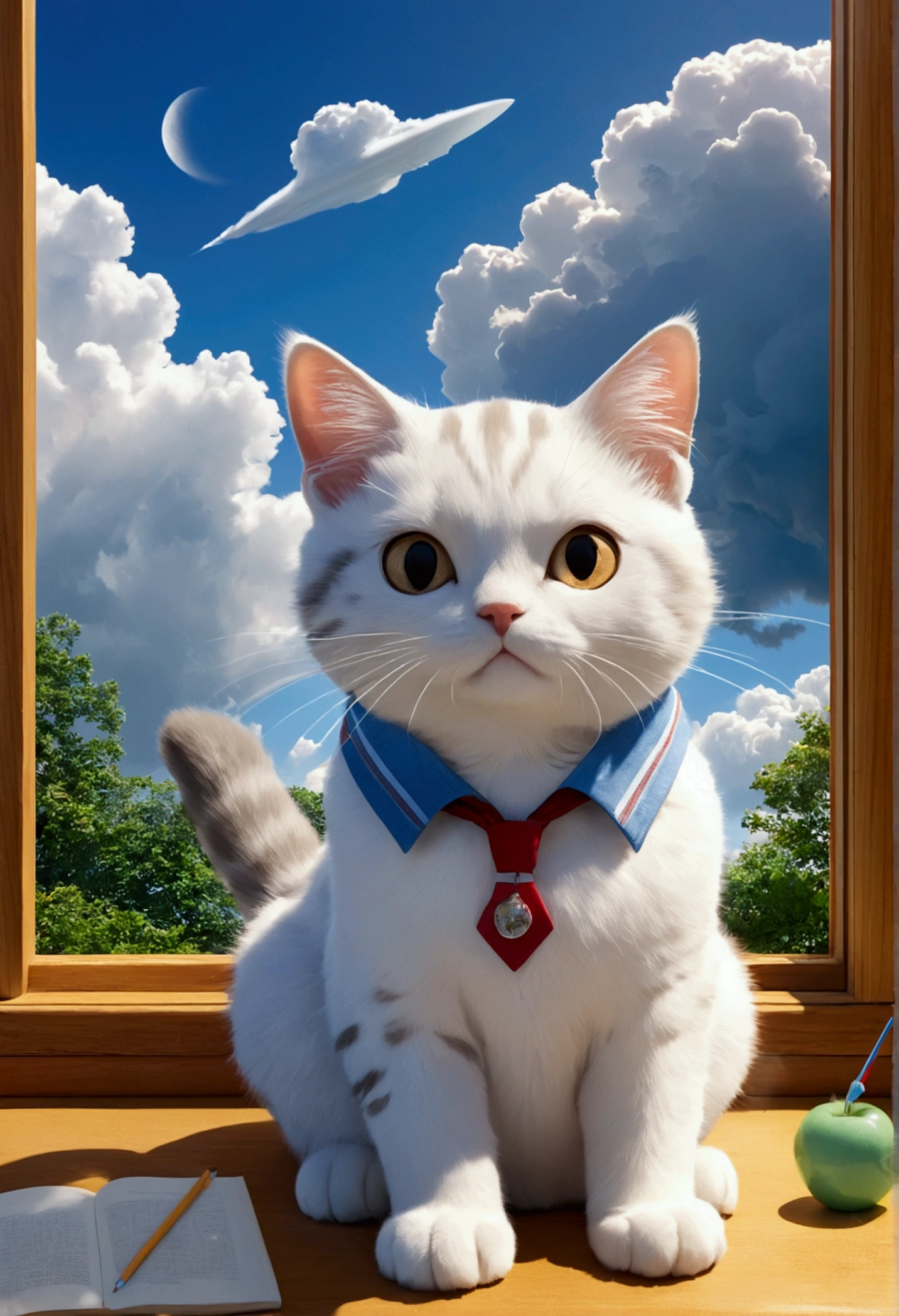 School summer vacation Cat cumulonimbus
