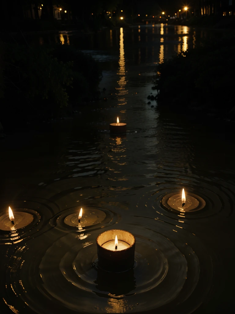 many candle in river
