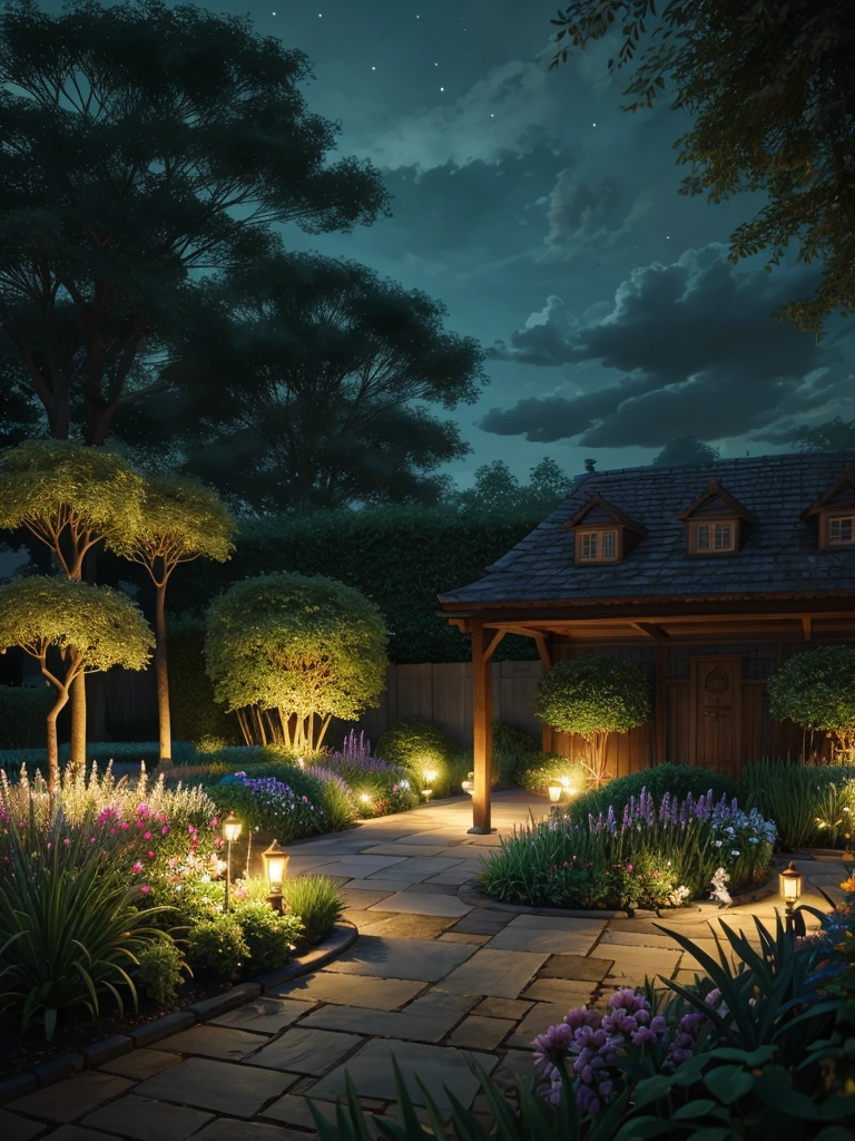 Ina garden, highly detailed, Zwxthej 1900s, animated cartoon, gorgeous lighting, illuminated