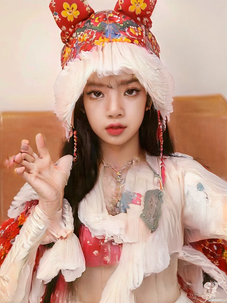 A closeup of a woman with long black hair, Lisa de blackpink, Retrato de Lisa de blackpink, Lisa de blackpink, Lisa de blackpink maquillaje popular de Corea del Sur, Lisa de blackpink Retrato lisa blackpink Tono de piel rosa pastel, Lisa de blackpink maquillaje coreano popular