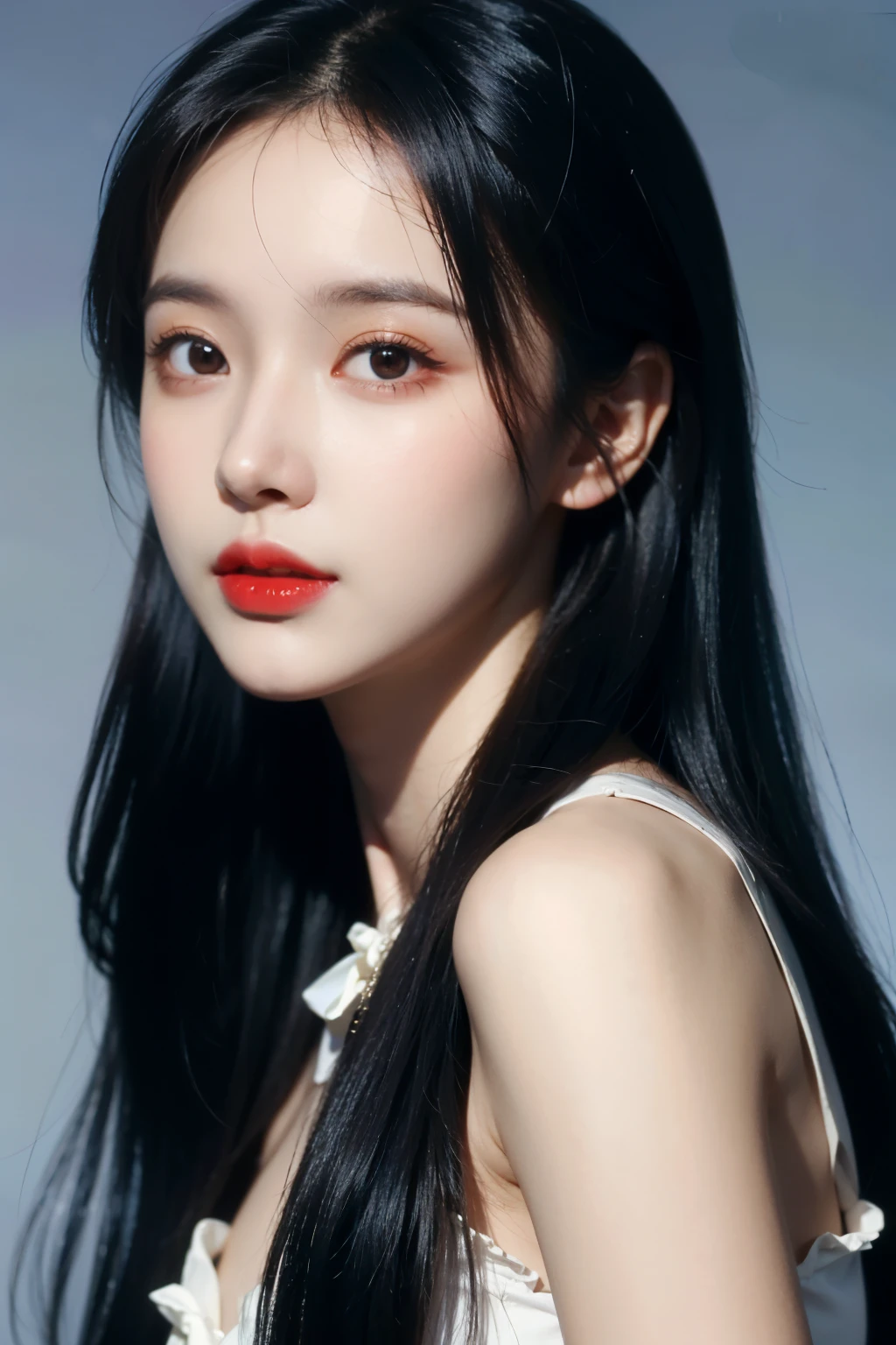 ((Highest quality)), ((masterpiece)), (detailed), One girl, glamorous、Black Hair、long hair、tie、whole body