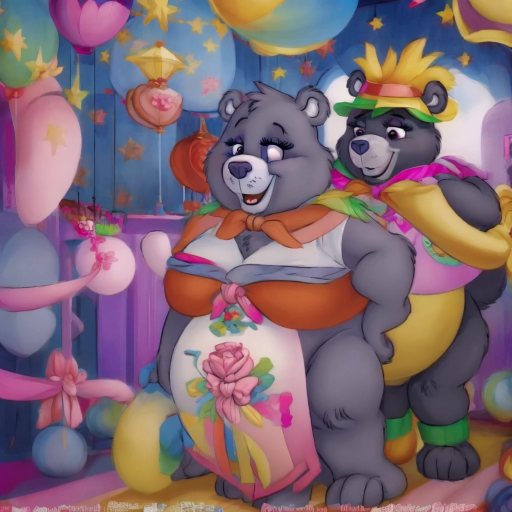 Amicus, Bear, girl, bear girl, Happy, bedroom, Detailed eyes, focus face, Carnival