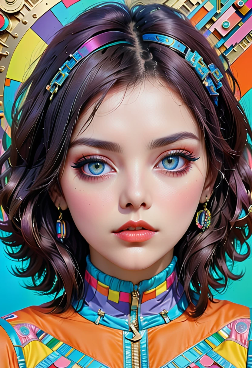 a hyper detailed, 8k digital artwork of "twice before" featuring perfect eyes in the style of Eduardo Paolozzi, abstract, colorful, high resolution, intricate patterns, surreal, artistic, inspired by pop art.