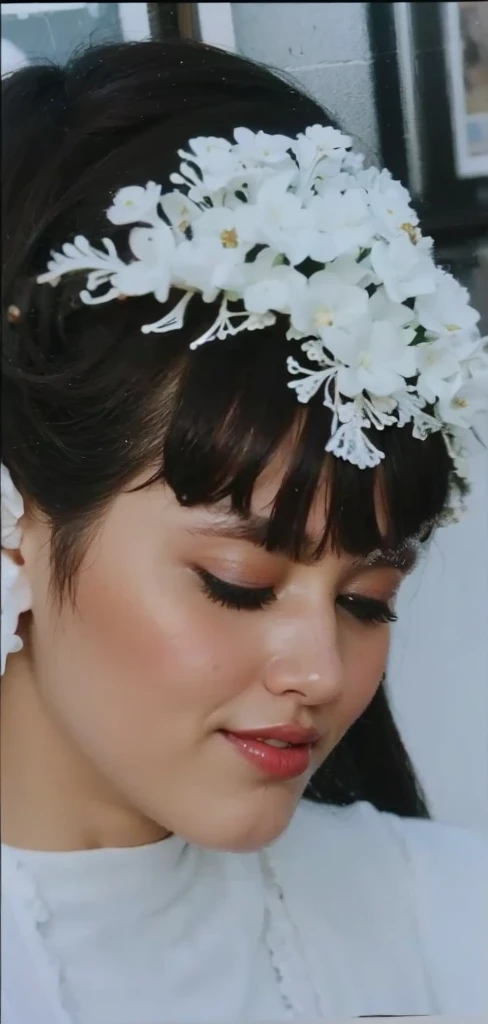 A realistis european woman face age 25 wear a white dress wedding,ultra hd 8k