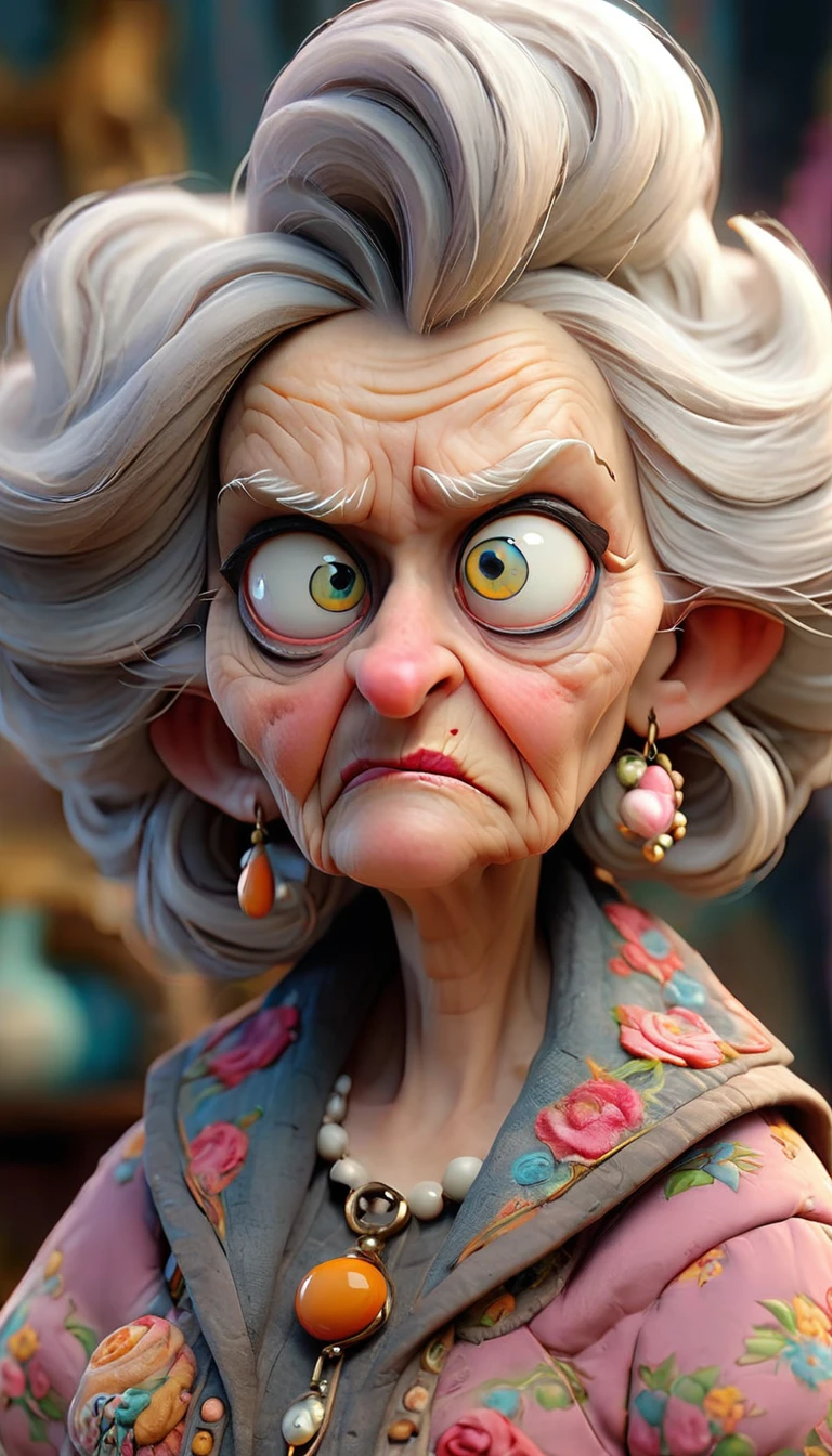 old woman, hipster, mad sky hallucination by Mundford, rococo maximalist, Сhibi by Bagshaw, Huang Tingjian, Tim Burton, detailed face features, sharp eyes, extremely detailed, photorealistic, highly detailed, organic,
dynamic, unreal engine, depth of field, ultra high quality model, high definition,
intricate details, crisp quality, 8k, hdr