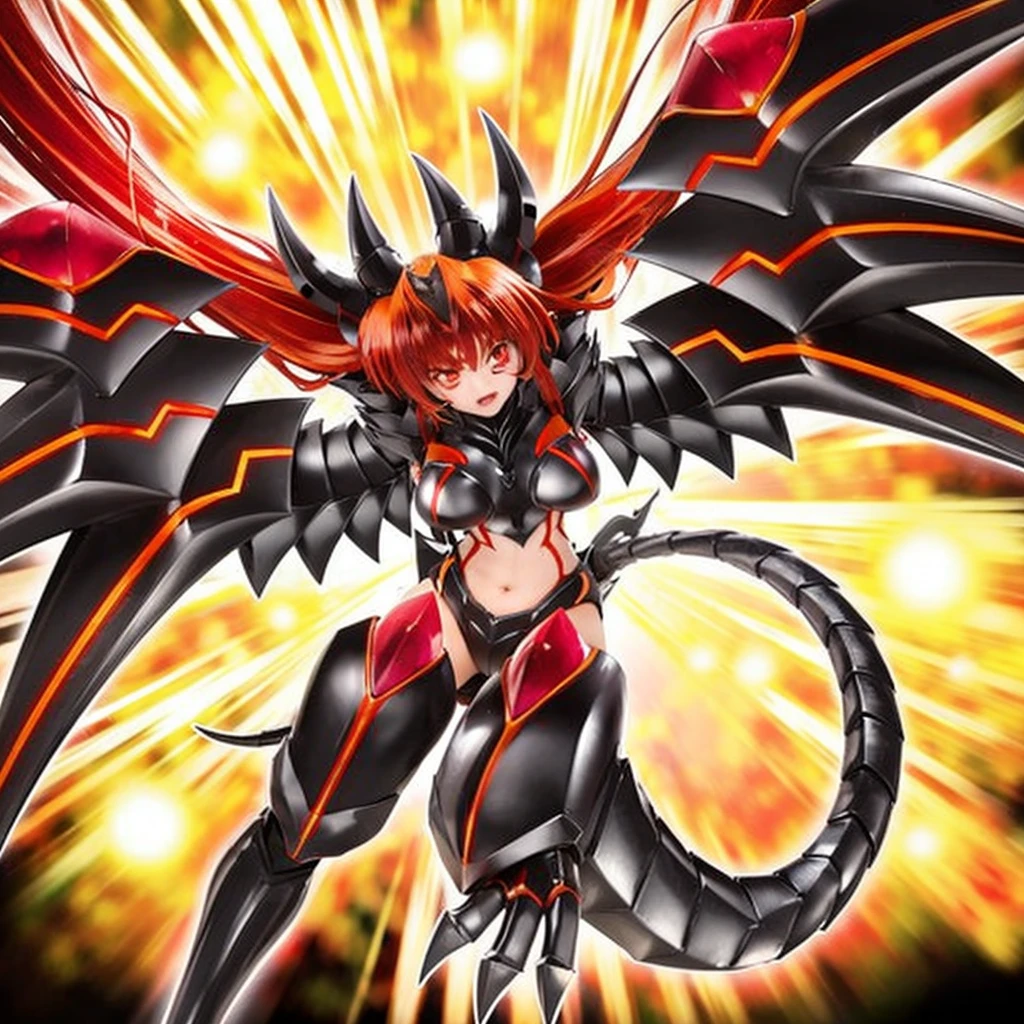 A dragon slayer,Possessing Red Eyes,Wearing Black Dragon Scale Armor