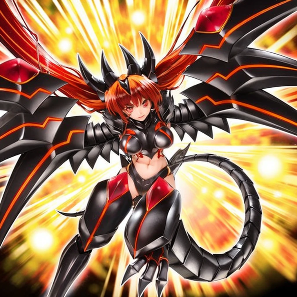 A dragon slayer,Possessing Red Eyes,Wearing Black Dragon Scale Armor
