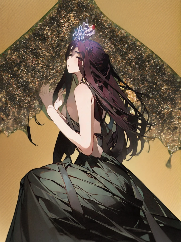 Black and white stick figure 1 girl with flowers, lots of flowers in background, in dress with flowers, its fine ink line art, comic style, ((Nezuko Komado from Kimetsu No Yaiba)), black hair, pink eyes, Hollywood glam, beautiful line art, black and white comic style, manga style, manga art style, standing, contrapposto, thigh highs, illustrative drawing, black and white coloring, ornate border, cleavage, arms behind back,
