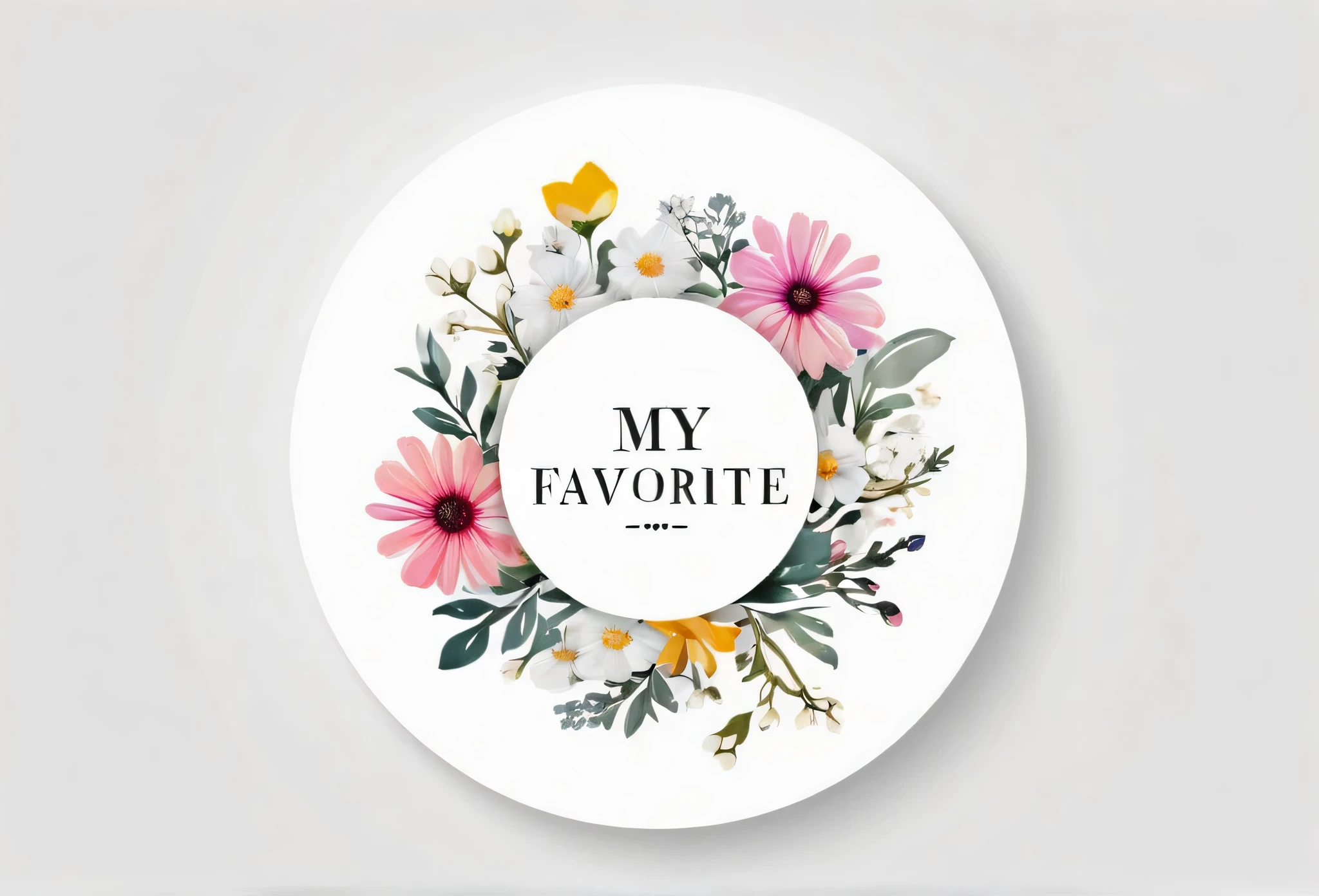 「My Favorite0」The shop logo, Fashionable, Approachable

a stylish logo for beauty products
 FLOWER CIRCULAR LOGO MARK

 Pretty cool
 chic and modern

 White background