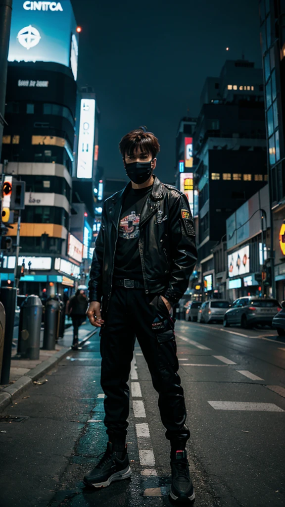 ultra mega cyberpunk city man