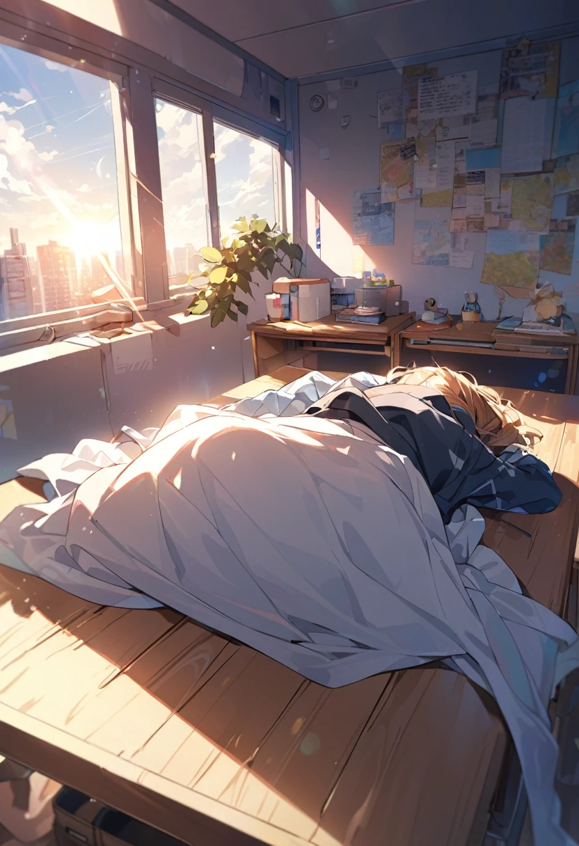 Very cool,ager,Lying on the desk,Just woke up,Detailed background,The sun shines in