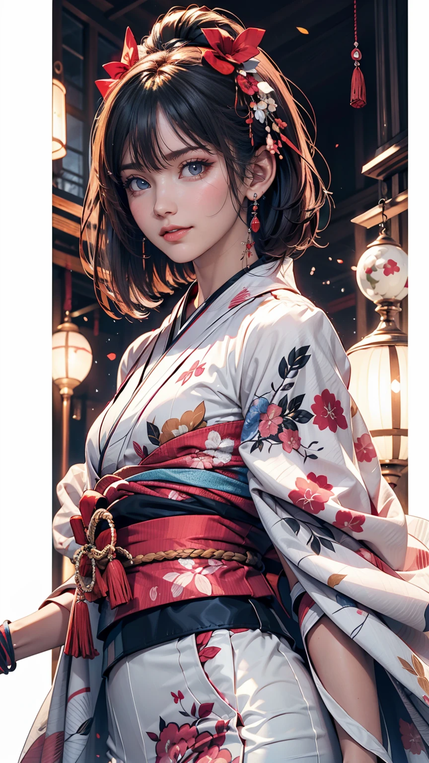 (Highest quality, 16K, masterpiece: 1.3)), 1 girl, Sharp focus: 1.2, Beautiful woman with perfect figure: 1.4, Slim Abs: 1.2, (((Short Bob Hair)), ((small: 1.4)), ((Beautiful Face Idol: 1.3)), (Transparent fabric kimono 1.5)), Highly detailed face and skin texture, Detailed eyes, double eyelid, (((stop temporarily)), (Fascinating)), walk, Paris cityscape, Low - Angle, Shooting from below