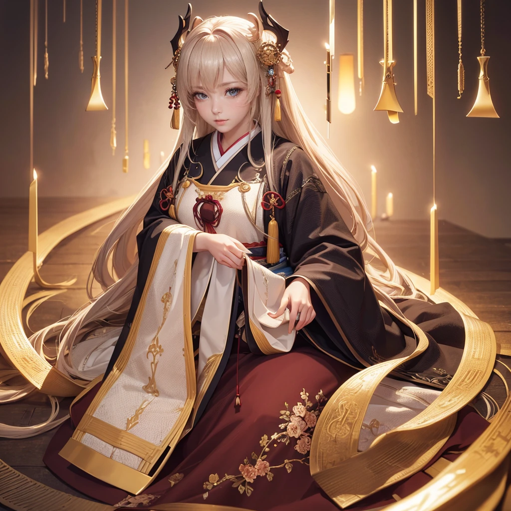 Highly detailed CG unit 8k wallpaper, masterpiece, High resolution, highest quality, highest quality real texture skin, Super Real, Digital Painting, Best image quality, 最High resolution, 8k, ((Highly detailed eyes and face)), 1girl, Beautiful eyes every detail, Full Body Shot, hanfu,