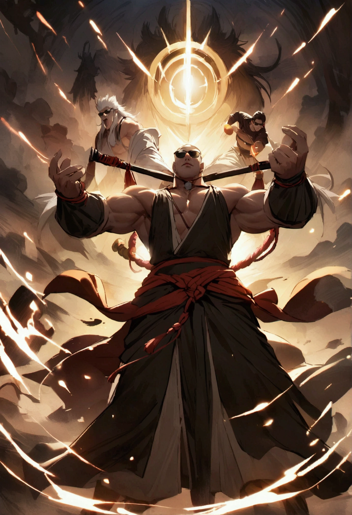 Japanese monk、Small、Expert、strongest、sunglasses、Hunter、9 White Tails、Tengu incarnation