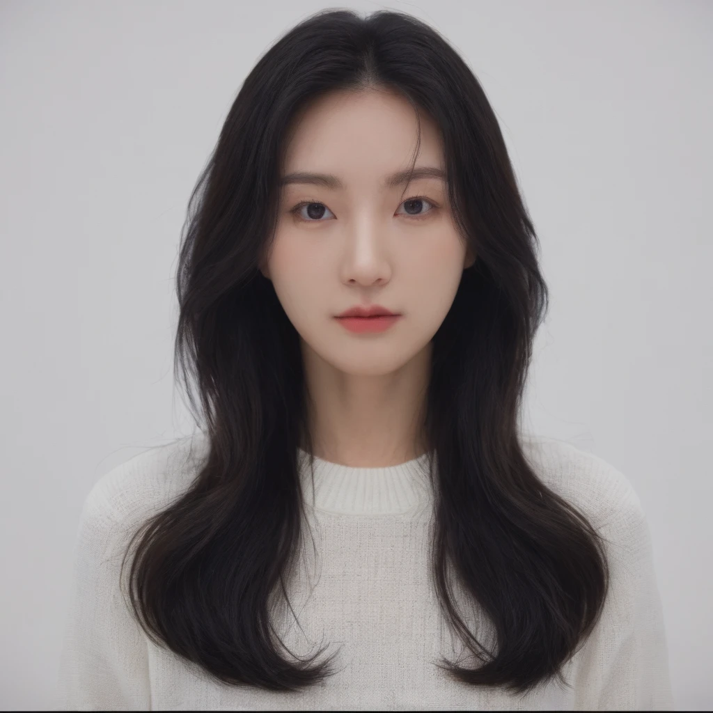 Best Quality, 8k, Masterpiece, (Portrait: 1.3), (photo realistic:1.4), (hyper realistic:1.4), Sharp Focus, looking at viewer, (smoother lighting:1.1), (increase cinematic lighting quality:0.9), realistic lighting, backlighting, light on face, ray trace, (brightening light:1.2), (Increase quality:1.4), sharp detail, (best quality real texture skin:1.4), finely detailed eyes, black_eyes, finely detailed face, 25 year old Korean woman, (white formal_shirt:1.4), (Create an image maintaining the orig...